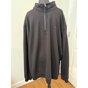 Izod Men's Quarter-Zip Pullover Sweatshirt in Black